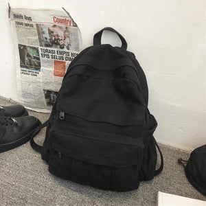 Vintage Casual Backpack Women Travel Bag High Capacity Solid Women's Backpack