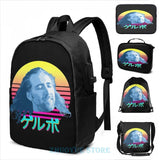 Nicolas Cage USB Charge Backpack Funny Graphic Print School Travel Laptop Bag