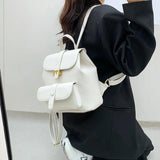 Vintage Leather Backpack Women School Bags Small Real Cow Skin