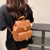 Vintage Leather Backpack Women School Bags Small Real Cow Skin