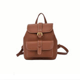 Vintage Leather Backpack Women School Bags Small Real Cow Skin