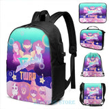 Starbomb TWRP Vaporwave USB Charge Backpack School Travel Laptop Bag