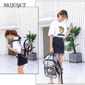 Solid PVC Backpack Large Capacity Handbag for Girls
