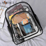 Solid PVC Backpack Large Capacity Handbag for Girls