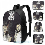Suicideboys G59 Space Art USB Charge Backpack Men Women School Travel Laptop Bag