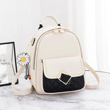 Small Backpack Women Casual PU Leather Female Bagpack