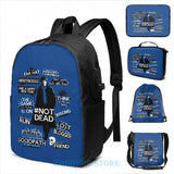 Sherlock Quotes USB Charge Backpack Travel Bag School