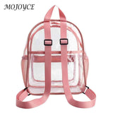 Women Patchwork Solid Preppy Style Backpack PVC Large Capacity Handbags