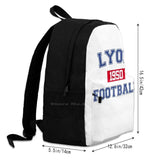 Lyon Football Athletic College Style Gray School Bag Backpack