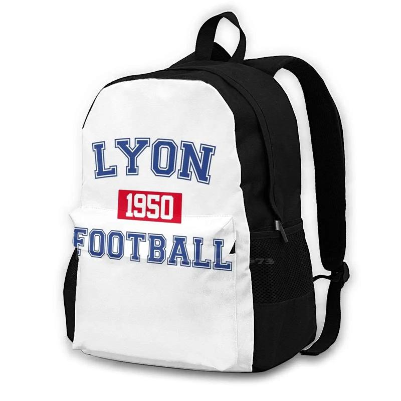 Lyon Football Athletic College Style Gray School Bag Backpack