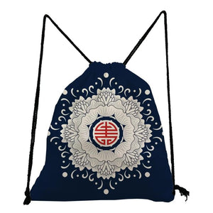 Abstract Pattern Drawstring Backpack Casual Unisex Storage Bag