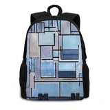 Mondrian Composition No 9 3D Print Backpack Dutch Oil Fine Painter
