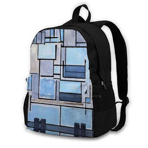 Mondrian Composition No 9 3D Print Backpack Dutch Oil Fine Painter