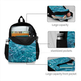 Ocean Wave School Bag Big Capacity Backpack Laptop 15 Inch