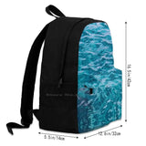 Ocean Wave School Bag Big Capacity Backpack Laptop 15 Inch