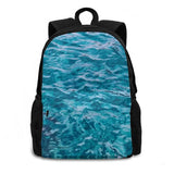 Ocean Wave School Bag Big Capacity Backpack Laptop 15 Inch