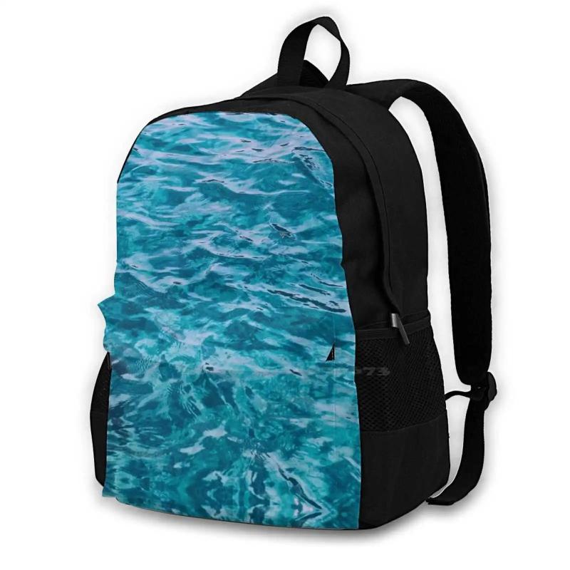 Ocean Wave School Bag Big Capacity Backpack Laptop 15 Inch