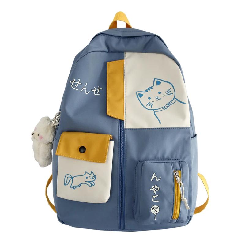 Cat Printing School Knapsack Large Capacity Women's Backpack