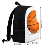 Orange Basketball Ball Game Large Capacity Backpack Laptop Travel Bag