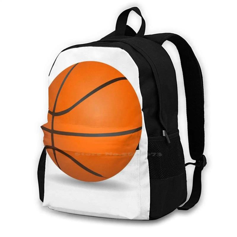 Orange Basketball Ball Game Large Capacity Backpack Laptop Travel Bag