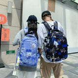 Nylon College Backpack Travel Bag Men Women School Student Laptop
