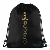 Graphic Dice Set Sword RPG Gaming USB Charge Backpack Men Women School Travel Ba