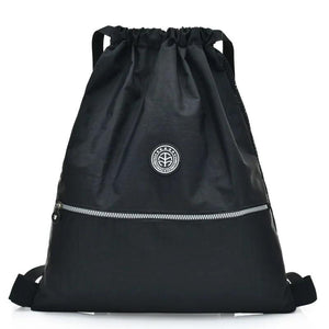 Nylon School Drawstring Backpack for Teenage Girls