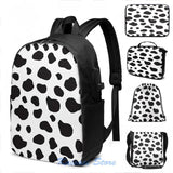 Animal Print Cow Spots USB Charge Backpack School Travel Laptop Bag