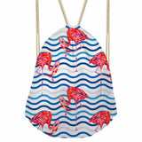 Flamingo Pattern Backpack Drawstring Bag Lightweight School Travel Beach Bags
