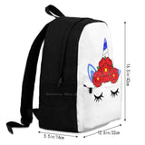 Unicorn Crown Red Flower Satchel Schoolbag Backpack