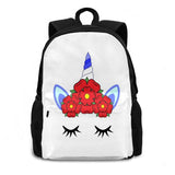 Unicorn Crown Red Flower Satchel Schoolbag Backpack