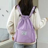 Drawstring Backpack Lightweight Oxford Cloth Shoulders Bag