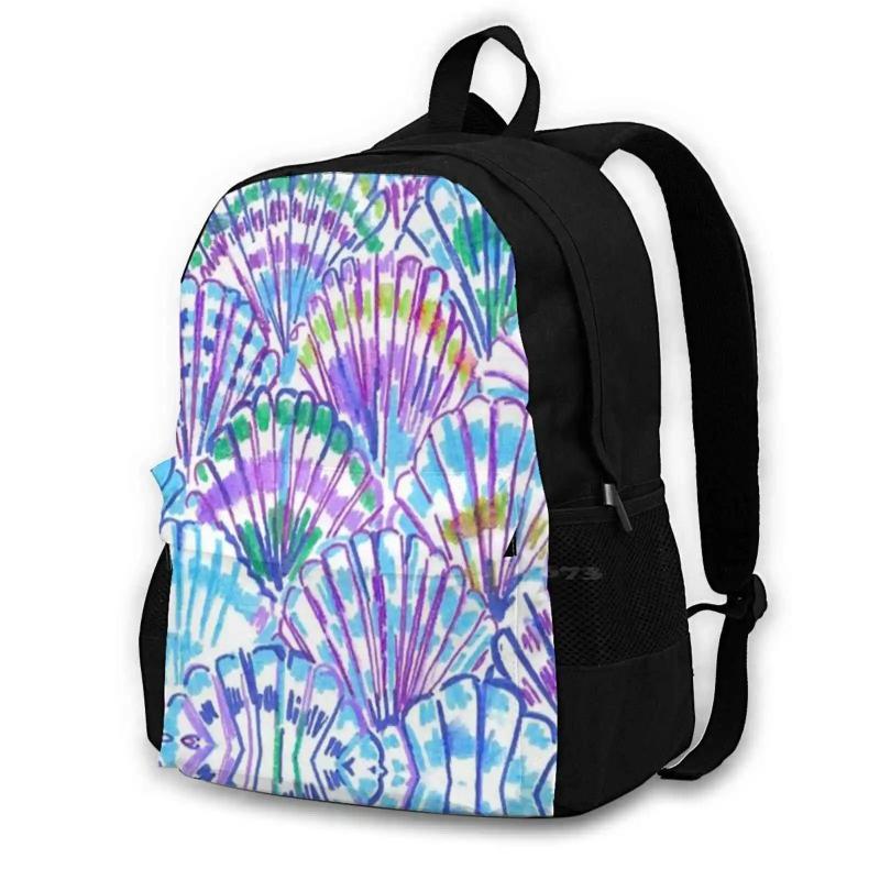 Ocean Summer Purple Seashell Backpacks For Men Women Teenagers