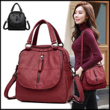 Leather Women's Backpack School Bag Casual Backpack