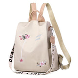 Anti Theft Oxford Backpacks for Women with Chinese Style Embroidery