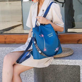 Anti Theft Oxford Backpacks for Women with Chinese Style Embroidery