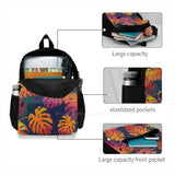 Monstera Sunset Silhouette Print Backpack