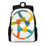 Modern Teen Backpack Laptop Travel Bag Ghost Pug Parody Snow