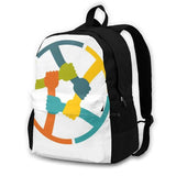 Modern Teen Backpack Laptop Travel Bag Ghost Pug Parody Snow