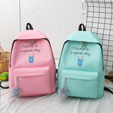 4 Pcs Sets Canvas Schoolbags For Teenage Girls Female Children Shoulder Bags