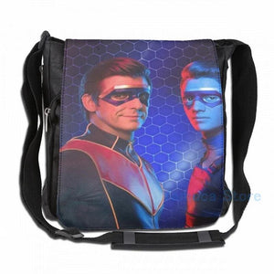 Funny Graphic Captain Man and Kid Danger USB Charge Backpack