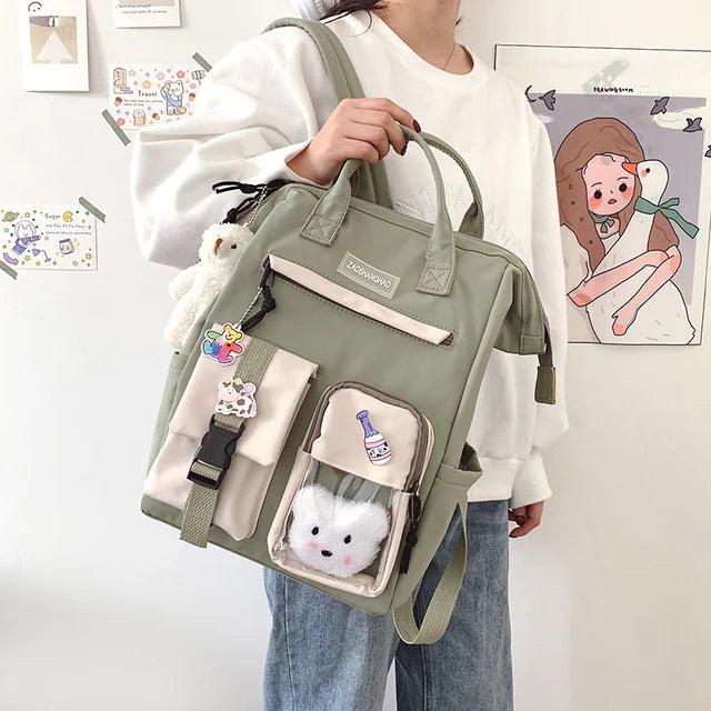 Preppy Purple Backpack Women Waterproof Candy Colors Backpacks Fancy High School