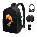 Axolotl USB Charge Backpack Funny Graphic Print School Travel Laptop Bag