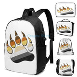 Gay Bear Pride Paw USB Charge Backpack School bags