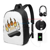 Gay Bear Pride Paw USB Charge Backpack School bags