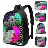 Funny Dedsec USB Charge Backpack for Men and Women