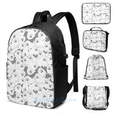 Funny Graphic print UNDERTALE Tile of Dog USB Charge Backpack men School bags