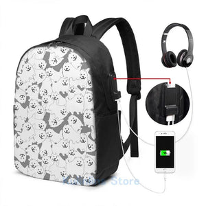 Funny Graphic print UNDERTALE Tile of Dog USB Charge Backpack men School bags
