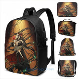 Funny Magus Bride USB Charge Backpack School Travel Bag