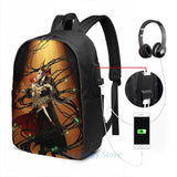 Funny Magus Bride USB Charge Backpack School Travel Bag